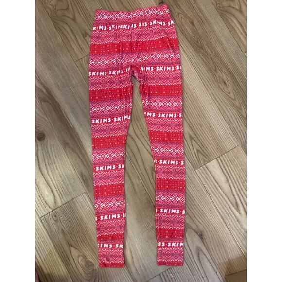 Skims Plush Pointelle Pj Bottoms/Leggings Logo/fair isle pattern Womens Size XXS - Picture 2 of 6